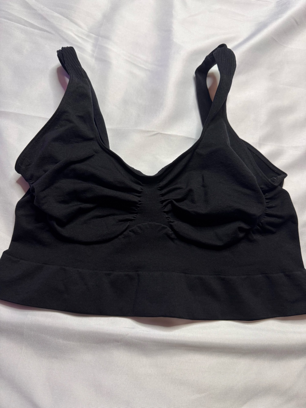 YITTY Black Ruched Front Cropped Bralette